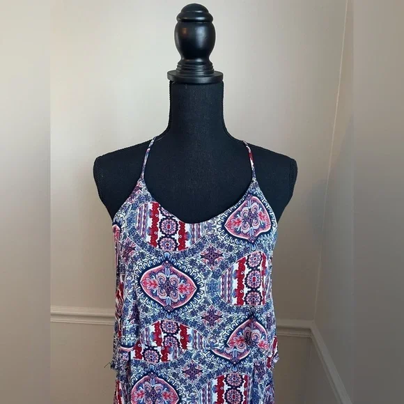Dee Elle Red White Blue Sleeveless Tunic Dress Size S - Picture 3 of 8